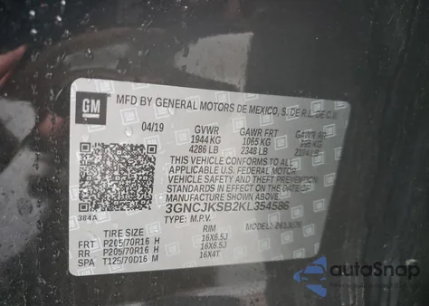 2019 Chevrolet Trax Ls from USA, damaged, VIN 3GNCJKSB2KL354586